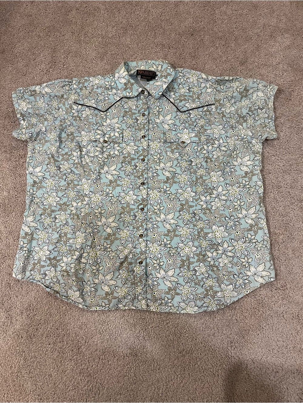 Ariat Short-Sleeve Floral Western Pearl Snap Shirt